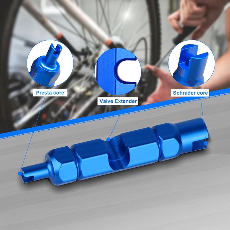 ptiysta 44pcs Stem Removal Tool, Spool Removal and Installation Tool, Four-Way Valve Tool, Spool, Stem Cover. Suitable for All Types of Tires - Image 3